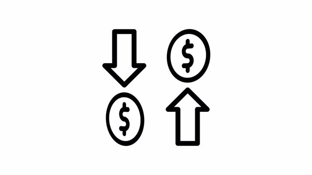 dollar arrow animated icon - Motion Graphic Elements for Business ,Presentations and Design
