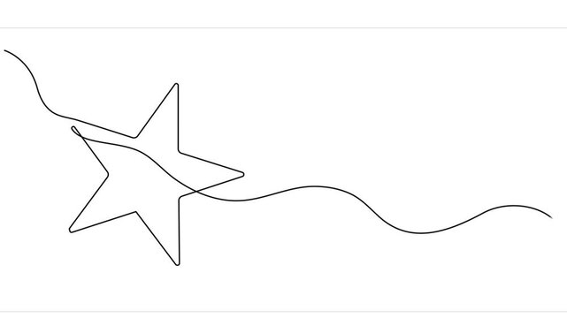 Stars continuous line drawing animated video. Rating review star linear symbol, stars decorate one line drawing continuous 4K animated, Positive Feedback continuous one line drawing.