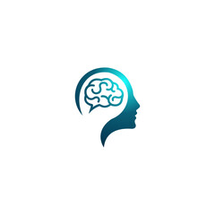 Head Logo abstract vector  Think Brainstorm ideas icon