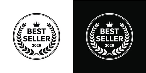 Best seller 2026 laurel wreath badge vector