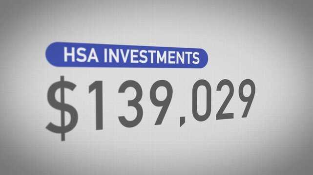 Concept clip showing rising HSA investment value on a screen. Visualizing growth, tax savings, and long-term benefits of a high deductible health plan. 14947  	