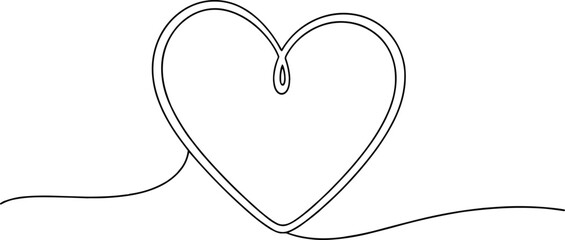 Abstract Love Symbol in One Line with Color Accent.