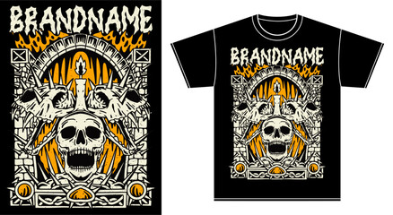 tshirt illustration design metal band merchandise