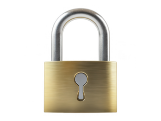 Secure your data with a sturdy golden padlock, trust and safety is paramount