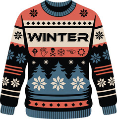 Winter jacket icon vector