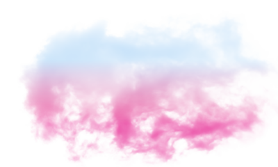 Pastel blue and pink smoke on transparent background
