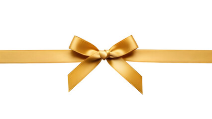 Fototapeta premium Golden ribbon bow isolated on transparent background