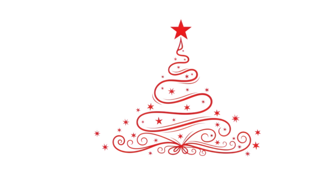 Red christmas tree design isolated on transparent background