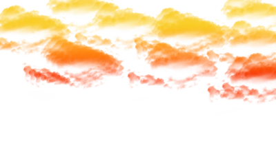 Set of yellow and orange smoke clouds