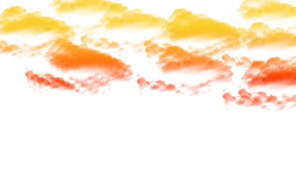 Set of yellow and orange smoke clouds
