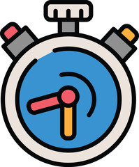 Graphic Stopwatch Icon Time Management, Deadline, and Productivity Visual