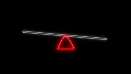 Glowing neon arrows on the scales, isolated on transparent background .4K Video motion graphic animation. - Powered by Adobe