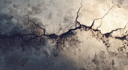 Obraz premium Close-up textured surface with a prominent crack running horizontally through it