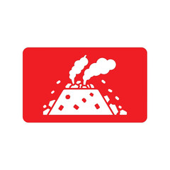Erupting volcano hazard icon   natural disaster warning graphic Vector