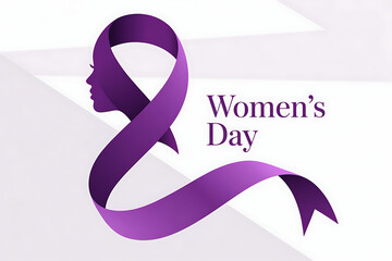 Celebrate Women's Day with this empowering ribbon design, perfect for greeting cards, social media posts, and event promotions that honor female strength and unity