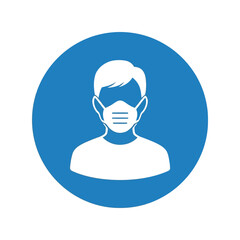 Mandatory face mask icon: public health safety vector Vector