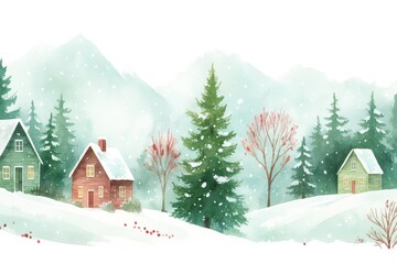 winter landscape with house