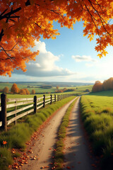 Serene Early Autumn Countryside Landscape