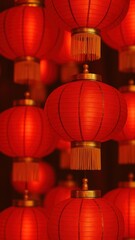 Vibrant red lanterns illuminate mobile wallpaper