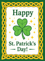 St Patricks Day Shamrock with Celtic Border