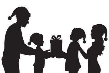Christmas Family Silhouette Vector Collection
