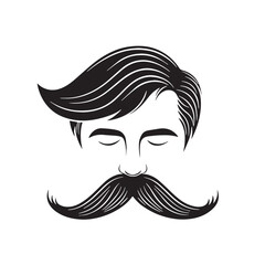 Black mustache Silhouette Vector, High Quality Illustration on White Background