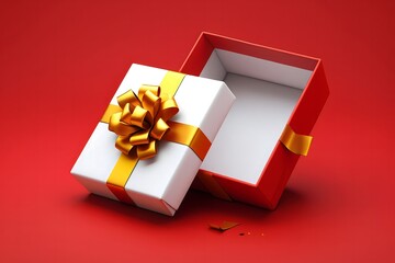 Empty Gift Box with Ribbon - Celebration, Surprise, or Absence of Gift