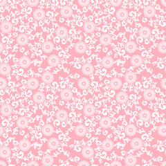 seamless pattern with pink flowers