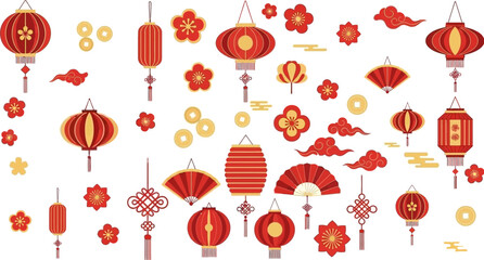 Collection of traditional chinese new year decoration