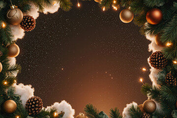 Cozy christmas eve with twinkling lights and falling snow