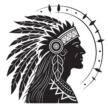 Black mayan mythology Silhouette Vector, High Quality Illustration on White Background