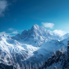 Obraz premium Cinematic Winter Landscape with Sunlight