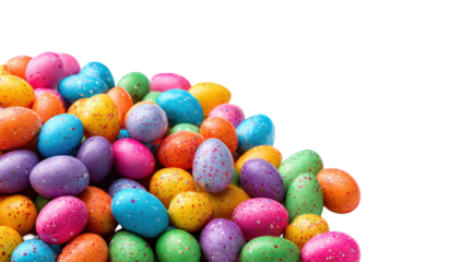 Colorful Easter eggs clustered together
