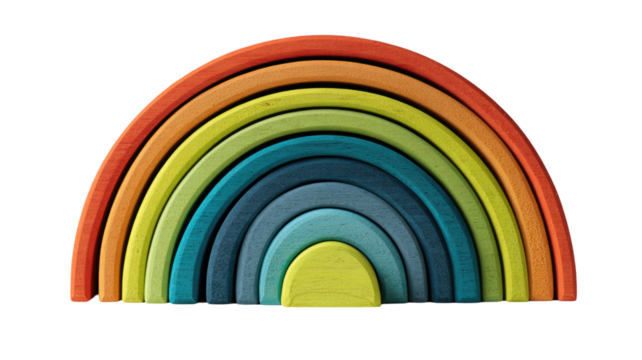 Bright rainbow vector illustration of colorful plasticine swirl pattern and round circle objects on a white backdrop