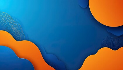 Modern vibrant background with dynamic orange and blue shapes for website design or presentations, inspiring creativity and innovation in a professional setting