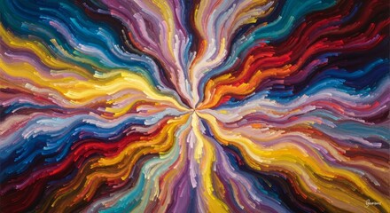 Vibrant Abstract Swirl of Colors Creating a Dynamic Visual Effect.