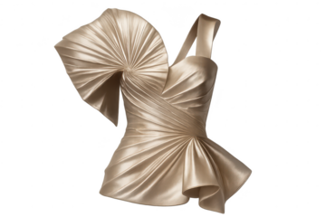 Elegant silk dress isolated on transparent backdrop, luxury designer wear