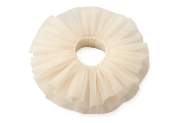 Elegant beige tutu skirt isolated on transparent background, beautiful design