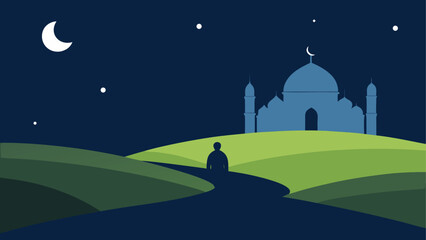 Silhouette of person looking at mosque © ROKEY