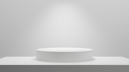 white table showcase podium template scene copy space pedestal background with white backdrop and...