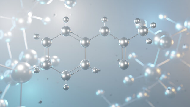 acetanilide molecular structure, 3d model molecule, analgesic structural chemical formula view from a microscope