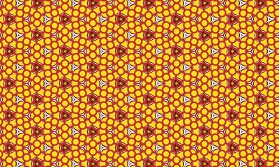 Seamless yellow and red circle pattern background for fabric design and digital paper design projects 100char