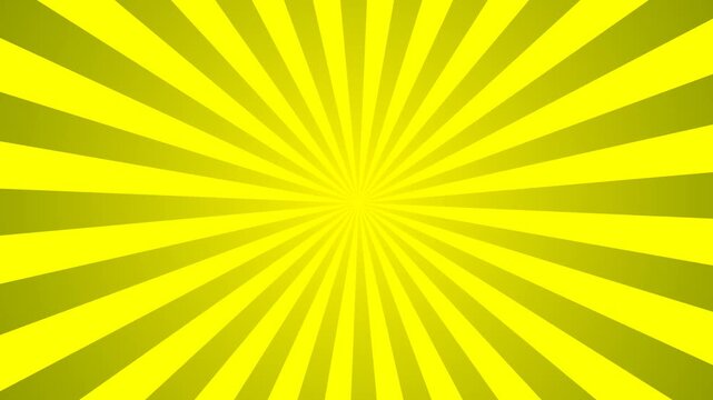 Yellow sunburst stripes rotating background animation, for pop art, motion graphics, and dynamic visual effects projects. 4k video.