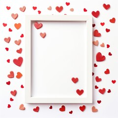Vintage valentines frame backgrounds petal white background.