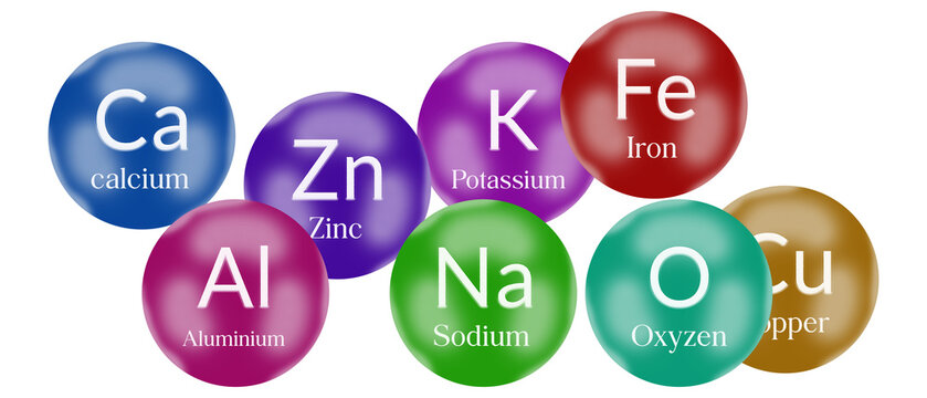 Colorful oval shapes representing chemical elements png - Powered by Adobe