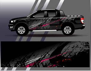 Car wrap design vector. Graphic abstract stripe racing background designs for vehicle, rally, race, adventure and car racing livery