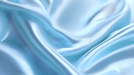 Fototapeta premium Light blue smooth silk satin fabric creating soft luxurious background