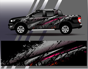 Car wrap design vector. Graphic abstract stripe racing background designs for vehicle, rally, race, adventure and car racing livery