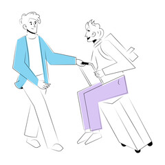 A doodle style illustration showing travel buddies