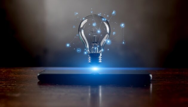 Holographic Lightbulb Business Idea Emerging from Mobile Device